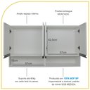 Ver imagem 3 de Armário Aéreo Multiuso 120cm 100%mdf Cozinha/área de Serviço