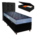 Ver imagem 1 de Cama Box Bau + Colchão Solteiro Molas Ensacadas Petrus Paropas + Cabeceira Estofada