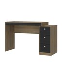 Ver imagem 3 de Escrivaninha Érica 3 Gavetas 123cm Espresso Móveis Avelã Tx E Ônix Tx