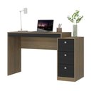 Ver imagem 2 de Escrivaninha Érica 3 Gavetas 123cm Espresso Móveis Avelã Tx E Ônix Tx