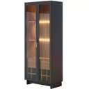 Ver imagem 4 de Cristaleira 2 Portas 1 Gaveta Preto Noce Milano Clb Preto No
