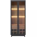 Ver imagem 5 de Cristaleira 2 Portas 1 Gaveta Preto Noce Milano Clb Preto No