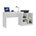 Ver imagem 2 de Escrivaninha Multifuncional Ho-2904 Hecol Móveis 4 Nichos 160cm Branco Tx