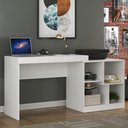 Ver imagem 1 de Escrivaninha Multifuncional Ho-2904 Hecol Móveis 4 Nichos 160cm Branco Tx