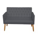 Ver imagem 3 de Conjunto 1 Namoradeira 2 Poltronas Decorativa Capitone com Puff