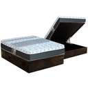 Ver imagem 1 de Cama Box Baú Casal: Colchão Molas Castor Bonnel System Class One Face + Base CRC Suede Brown(138x188