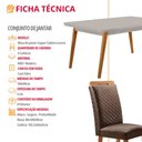 Ver imagem 2 de Mesa de Jantar Copper 180cm Madeira Tampo Vidro Canto Copo com 6 Cadeiras Lorena Moderna Mobília