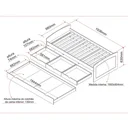 Ver imagem 4 de Bicama Solteiro 3 Gavetas em Madeira Maciça Ulli