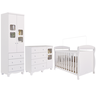 Quarto Bebê Completo Berço Americano Marquesa 3 em 1 Guarda Roupa 2 Portas Cômoda Uli 100% Mdf - 2