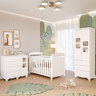 Quarto Bebê Completo Berço Americano Marquesa 3 em 1 Guarda Roupa 2 Portas Cômoda Uli 100% Mdf - 1