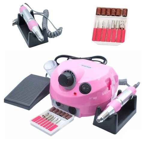 Lixadeira Elétrica Manicure Profissional Motor Unhas Acabamento Perfeito Nail Drill Porquinho 45.