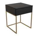 Ver imagem 1 de Mesa Cabeceira Madri 1 Gaveta Laca Base Metal Preto