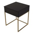 Ver imagem 2 de Mesa Cabeceira Madri 1 Gaveta Laca Base Metal Preto