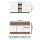 Ver imagem 4 de Armário de Cozinha Compacta 150cm Rustic/Branco Glamy Madesa 02