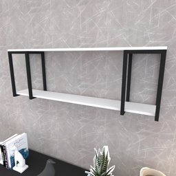 Prateleira Industrial Suspensa Estante Parede Nicho Branco Cozinha Escritorio Sala Quarto Infantil - 1