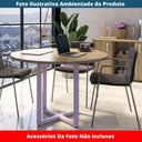 Ver imagem 2 de Mesa de Reunião Redonda P25 Pandin 110 Cm (largura) Tampo Mdp Noce Naturalle Pé Aço Tubular Lilá