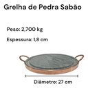 Ver imagem 2 de Fondue Pedra Sabão Chapa 27 Cm + Rechaud + 06 Molheiras de 80 Ml