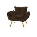 Ver imagem 4 de 2 Poltronas Opala Decorativa Reforçada Recepção Suede Marrom