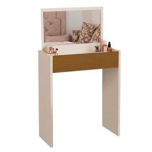 Penteadeira com Espelho Compacta Branco Quimera Qualitare:offwhite Cedro