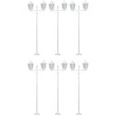 Ver imagem 1 de Kit 6 Postes de Iluminação para Jardim 2,1m Branco Clássico Colonial E27 Soberana Dital