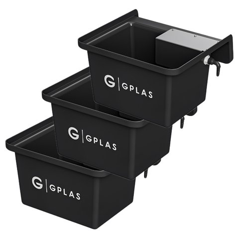 Kit 3 Bebedouros para Animais 25l Preto Gplas