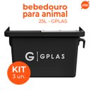 Ver imagem 2 de Kit 3 Bebedouros para Animais 25l Preto Gplas