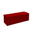 Ver imagem 3 de Cabeceira e Recamier Baú Lana para Cama Box Casal King 195 Cm - Suede - Sv Decor:vermelho