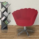Ver imagem 4 de Kit 2 Poltronas Decorativa Pétala Base Giratória Metal Couro Vermelho Mz Decor