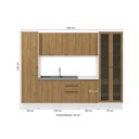 Ver imagem 4 de Cozinha Modulada Celeste Kappesberg 100% Mdf Branco/nogueira 300cm
