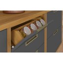 Ver imagem 7 de Kit Cozinha Modulada 4 Peças Imperatriz (2aéreos+1balcão+1paneleiro) C4p157 Freijo-grafite -