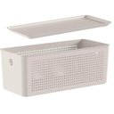 Ver imagem 1 de Caixa Organizadora 6,6L Tampa Decorativa Flow Bege ou Multiuso Lavanderia Cozinha