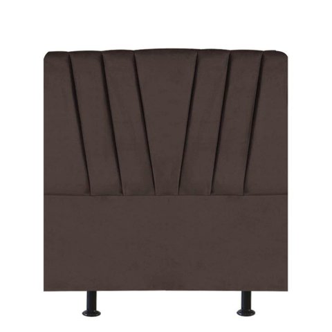 Cabeceira Estofada Bélgica 90cm Solteiro para Cama Colchão Box Quarto Corino Marrom - Aurora Line