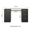 Ver imagem 2 de Escrivaninha para Computador Alaska 3 Gavetas Preto
