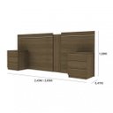 Ver mais imagens de Quarto de Casal Completo com Guarda-Roupa, Cabeceira e Cama Casal Sevilla Espresso Móveis