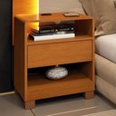 Ver imagem 1 de Mesa de Cabeceira CR35471 1 Gaveta MDF Moderno Cinamomo Multimóveis