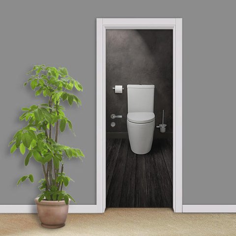 Adesivo de Porta Banheiro Arte Destaque M - 0,83 X 2,13 Metros