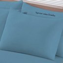 Ver imagem 2 de Fronha Basic Lisa 45cmx70cm para Travesseiro em Malha 100% Algodão Azul Jeans