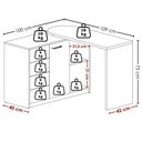 Ver imagem 3 de Mesa Escrivaninha Tampo Giratorio 4 Gavetas 1 Porta 2 Nichos 100x109 cm Branco Artany