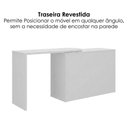 Ver imagem 6 de Mesa Escrivaninha Tampo Giratorio 4 Gavetas 1 Porta 2 Nichos 100x109 cm Branco Artany