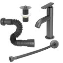 Ver imagem 1 de Kit Torneira Slim Preto/black +engate Flexível+válvula+sifão