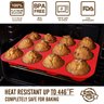 Copo de Silicone, Forma de Muffin de Silicone Walfos, Molde de 12 Bolo Redondo Mini Forma Bolos - 3