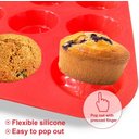 Ver imagem 2 de Copo de Silicone, Forma de Muffin de Silicone Walfos, Molde de 12 Bolo Redondo Mini Forma Bolos