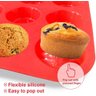 Copo de Silicone, Forma de Muffin de Silicone Walfos, Molde de 12 Bolo Redondo Mini Forma Bolos - 2