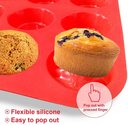 Ver imagem 2 de Copo de Silicone, Forma de Muffin de Silicone Walfos, Molde de 12 Bolo Redondo Mini Forma Bolos