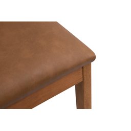 Cadeira Viena Madeira Maciça Sala de Jantar Assento Estofado e Palhinha:couro Ecológico Durango Kaki - 5