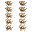 Ver imagem 1 de Kit 10 Conjuntos De Mesa Com 4 Cadeiras De Madeira Dobravel 70X70 Mel - Amarelo