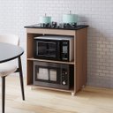 Ver imagem 1 de Balcão Cooktop Lara 75cm Multiuso para Cozinha Espaço Microondas Cor:savana;tamanho:4 Bocas