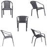 6 Cadeiras Maresia Aluminio Pintura Preta Fibra Sintetica Tr. Simples e Mesa Maresia Ripada Aluminio - 5