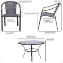 Ver imagem 2 de 6 Cadeiras Maresia Aluminio Pintura Preta Fibra Sintetica Tr. Simples e Mesa Maresia Ripada Aluminio