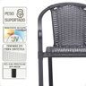 6 Cadeiras Maresia Aluminio Pintura Preta Fibra Sintetica Tr. Simples e Mesa Maresia Ripada Aluminio - 4
